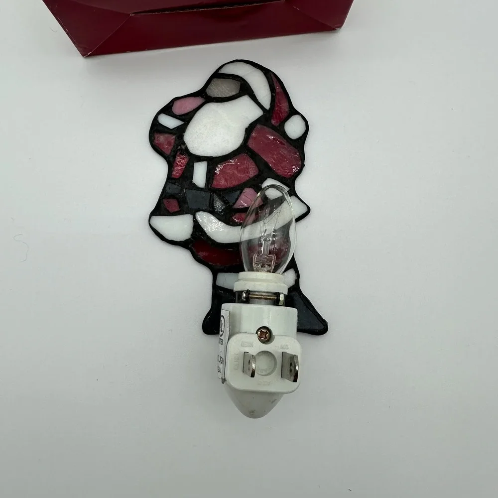 Target Stained Glass Tiffany Style Santa Claus Night Light Christmas Holiday Box